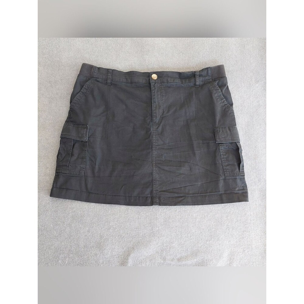 Lee Black Cargo Skort Regular Fit Mid Rise Plus Size 18M Stretch Utility